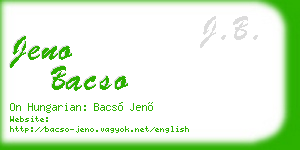 jeno bacso business card