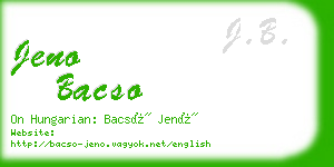 jeno bacso business card